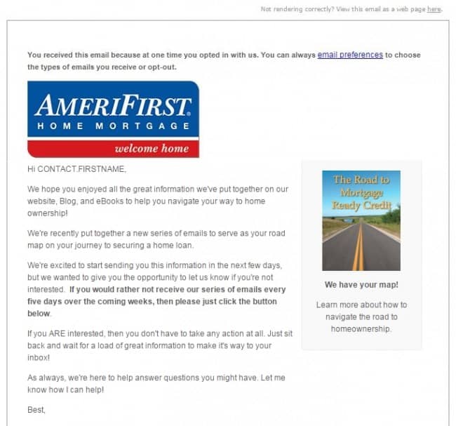 amerifirst email workflow opt-out