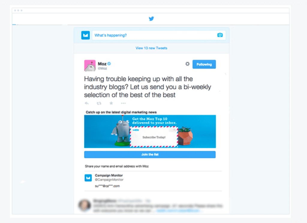 A tweet from Moz using content marketing to drive more email signups