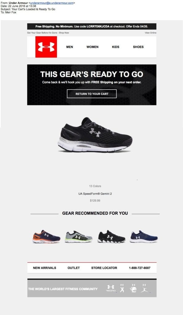 Under sales armor email