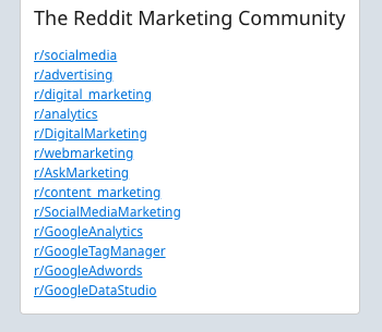 Reddit Marketing Communities
