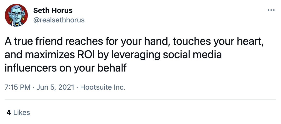 Tweet by Seth Horus