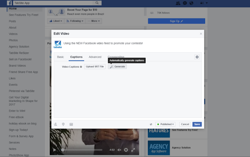 فیس بوک این امکان را دارد که در حین آپلود یک ویدیو با شرح خودکار ایجاد کند که می توانید آن را ذخیره کرده و سپس در اینستاگرام پست کنید.