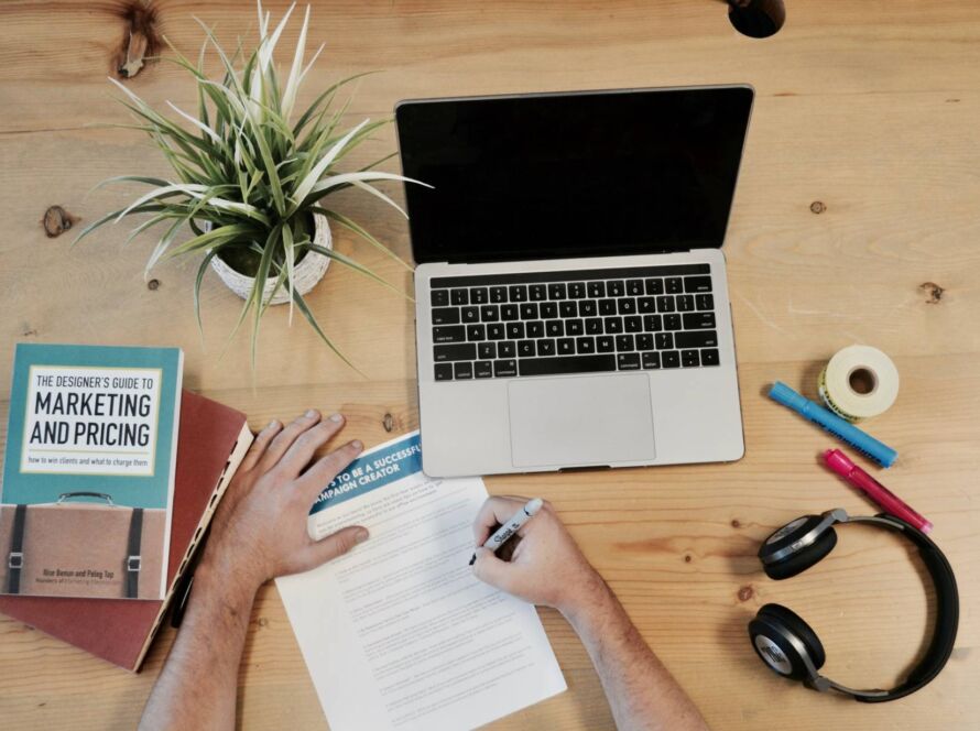 Marketer researching and planning an effective SEO marketing strategy