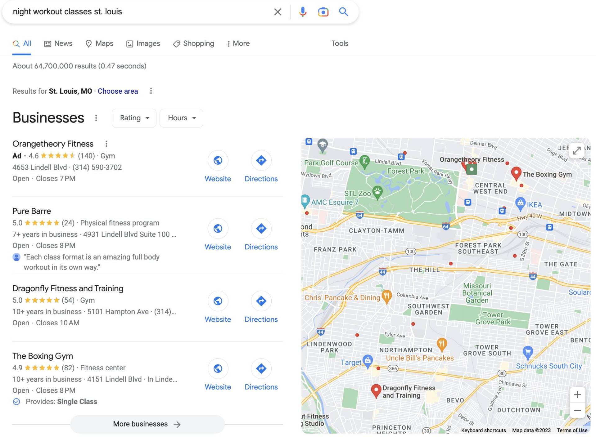 local seo google example