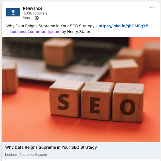 LinkedIn Post for Media Mention an example of an earned media mention shared on linkedin