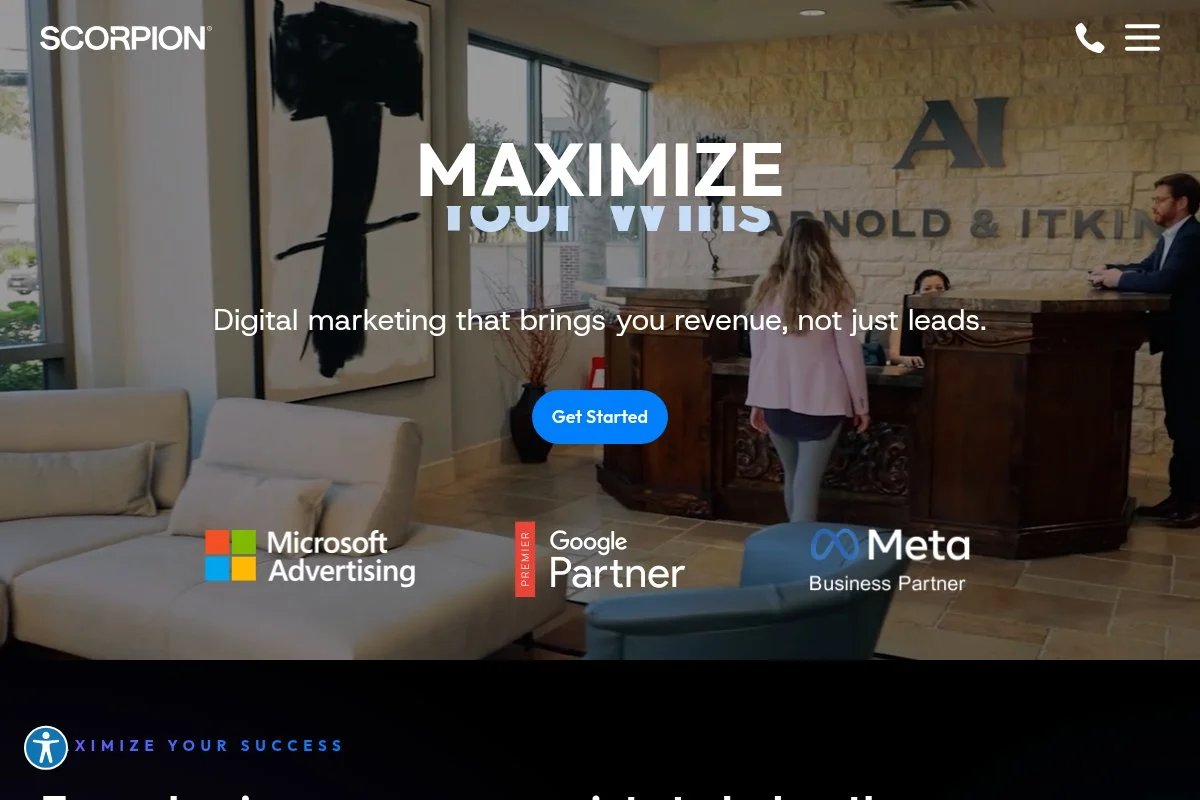 Screenshot of Scorpion homepage