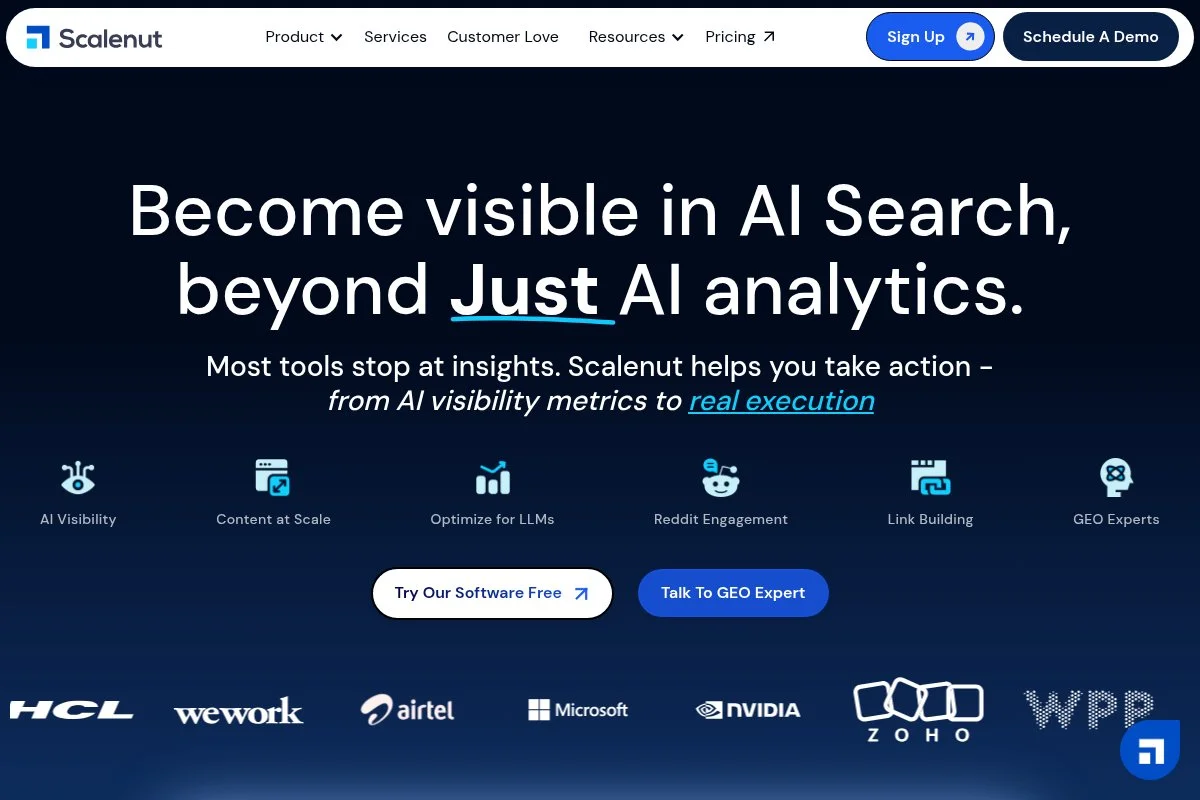 Screenshot of Scalenut homepage