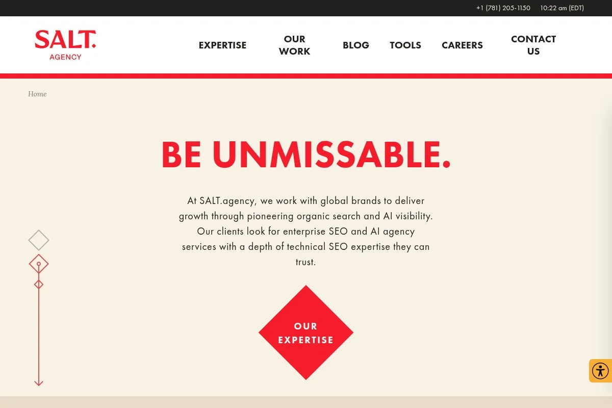 Screenshot of SALT.agency homepage