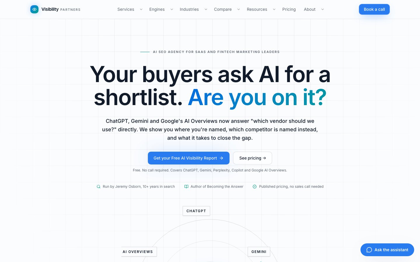 Screenshot of Visibility Partners homepage